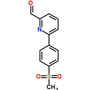 6-[4-(甲砜基)苯基]-2-吡啶甲醛结构式