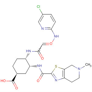 Structure of (1S,3R,4S)-4-(2-((5-chloropyridin-
2-yl)amino)-2-oxoacetamido)-3-(5-methyl-4,5,6,7-tetrahydrothiazolo[5,4-c]pyridine-2-carboxamido)cyclohexane-1-carboxylic acid