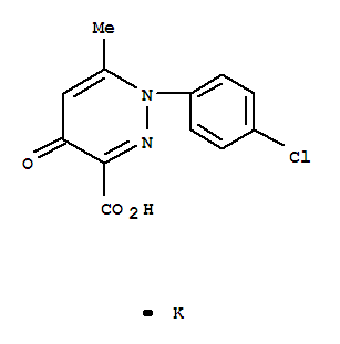 Structure of potassium 1-(4-chlorophenyl)-6-methyl-4-oxo-pyridazine-3-carboxylate