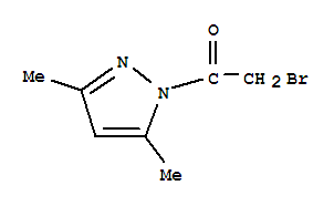 Structure of 2-bromo-1-(3,5-dimethylpyrazol-1-yl)ethanone