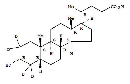 Structure of LITHOCHOLIC-2,2,4,4-D4 ACID