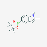 Structure of 1H-Indole, 2-methyl-5-(4,4,5,5-tetramethyl-1,3,2-dioxaborolan-2-yl)-