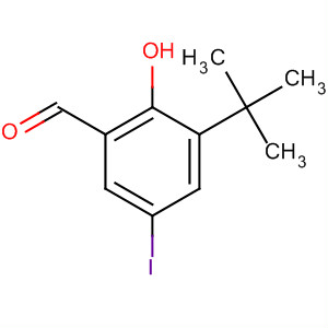 Structure of Benzaldehyde, 3-(1,1-dimethylethyl)-2-hydroxy-5-iodo-