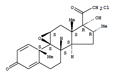 Structure of 21-CHLORO-9-BETA,11-BETA-EPOXY-17-HYDROXY-16-ALPHA-METHYLPREGNA-1,4-DIENE-3,20-DIONE