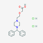 Structure of {2-[4-(diphenylmethyl)piperazin-1-yl]ethoxy}acetic acid dihydrochloride