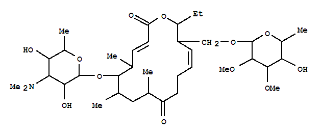 dedesosaminyl-5-O-mycaminosyl-10,11-dihydromycinamicin IV结构式