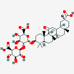 [(18α)-20β-Carboxy-11-oxo-30-norolean-12-en-3β-yl]2-O-β-D-glucopyranuronosyl-α-D-glucopyranosiduronic acid结构式