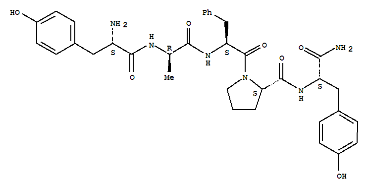 Structure of TYR-D-ALA-PHE-D-PRO-TYR-NH2