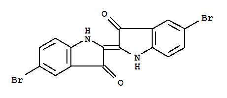 5-溴-2-(5-溴-1,3-二氢-3-氧-2H-吲哚-2-亚基)-1,2-二氢-3H-吲哚-3-酮结构式