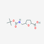 5-[(tert-Butoxycarbonylamino)methyl]tetrahydrofuran-2-carboxylic acid结构式