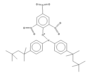 Structure of 2,2-DI(4-TERT-OCTYLPHENYL)-1-PICRYL-HYDRAZYL, FREE RADICAL