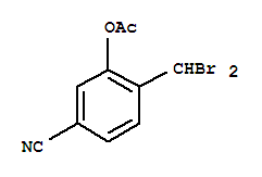 Structure of Benzonitrile, 3-(acetyloxy)-4-(dibromomethyl)-