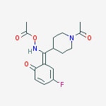 (E)-1-Acetyl-N-(acetyloxy)-?-(5-fluoro-2-hydroxyphenyl)-4-piperidinemethanimine结构式