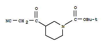 3-(2-CYANO-ACETYL)-PIPERIDINE-1-CARBOXYLIC ACID TERT-BUTYL ESTER结构式