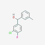 Structure of (3-chloro-4-fluorophenyl)-(3-methylphenyl)methanol