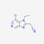 2-(7-溴-1-乙基-1H-咪唑并[4,5-c]吡啶-2-基)乙腈结构式