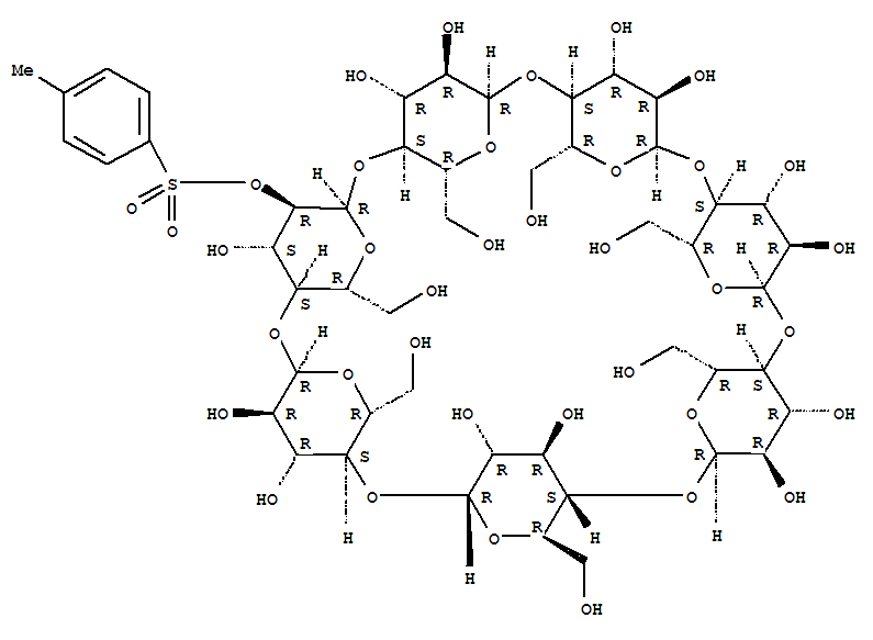 Structure of MONO-2-O-(P-TOLUENESULFONYL)-BETA-CYCLODEXTRIN