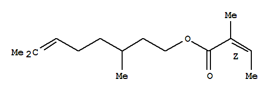 Structure of 3,7-dimethyl-6-octenyl 2-methylisocrotonate