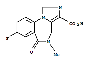 4H-咪唑并[1,5-A][1,4]苯并二氮杂环庚烷-3-甲酸, 8-氟-5,6-二氢-5-甲基-6-氧代-结构式