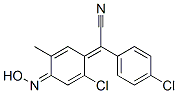 (4-chlorophenyl)[2-chloro-4-(hydroxyimino)-5-methylcyclohexa-2,5-dien-1-ylidene]acetonitrile结构式