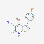Structure of 3-(4-bromophenyl)-4-hydroxy-6-oxo-7H-thieno[2,3-b]pyridine-5-carbonitrile