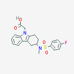 Structure of (+)-3-[[(4-FLUOROPHENYL)SULFONYL]METHYLAMINO]-1,2,3,4-TETRAHYDRO-9H-CARBAZOLE-9-ACETIC ACID