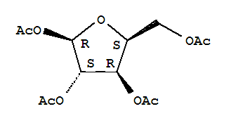 Structure of 1,2,3,5-TETRA-O-ACETYL-BETA-L-XYLOFURANOSE