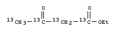 Structure of ETHYL ACETOACETATE (1,2,3,4-13C4)