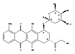 Structure of 9-deoxydoxorubicin