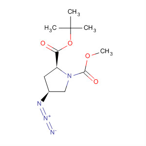Structure of 1,2-Pyrrolidinedicarboxylic acid, 4-azido-, 1-(1,1-dimethylethyl)2-methyl ester, (2S,4S)-