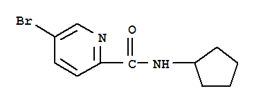 N-环戊基-5-溴吡啶甲酰胺结构式