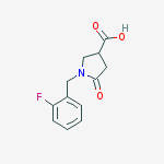 Structure of 1-(2-FLUOROBENZYL)-5-OXOPYRROLIDINE-3-CARBOXYLIC ACID, 95%