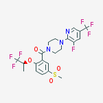 Structure of Methanone, [4-[3-fluoro-5-(trifluoromethyl)-2-pyridinyl]-1-piperazinyl][5-(methylsulfonyl)-2-[(1S)-2,2,2-trifluoro-1-methylethoxy]phenyl]-