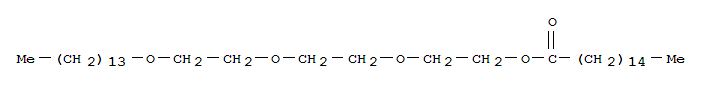 Structure of 2-[2-[2-(tetradecyloxy)ethoxy]ethoxy]ethyl palmitate