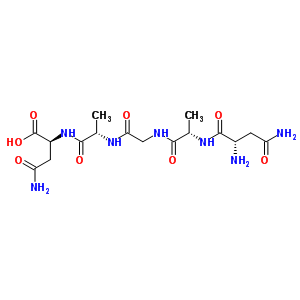 Structure of (2S)-2-[[(2S)-2-[[2-[[(2S)-2-[[(2S)-2-amino-3-carbamoyl-propanoyl]amin o]propanoyl]amino]acetyl]amino]propanoyl]amino]-3-carbamoyl-propanoic acid