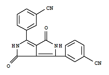 Structure of Benzonitrile, 3,3-(2,3,5,6-tetrahydro-3,6-dioxopyrrolo3,4-cpyrrole-1,4-diyl)bis-