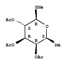 甲基-2,3,4-三-O-乙酰-1-硫基-Β-L-岩藻吡喃糖苷结构式