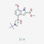 Methyl 4-(2-tert-butylamino-1-hydroxyethyl)-7-hy- droxyindole-2-carboxylate hydrochloride结构式