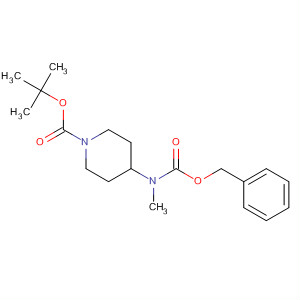 Structure of 1-Piperidinecarboxylic acid,4-[methyl[(phenylmethoxy)carbonyl]amino]-, 1,1-dimethylethyl ester