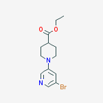 Chemical structure of Ethyl 1-(5-bromopyridin-3-yl)piperidine-4-carboxylate