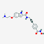 5-[2-(dimethylamino)ethoxy]-n-[3-[4-(hydroxycarbamoyl)phenyl]prop-2-ynyl]-1h-indole-2-carboxamide结构式