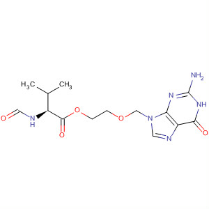 Structure of L-Valine, N-formyl-,2-[(2-amino-1,6-dihydro-6-oxo-9H-purin-9-yl)methoxy]ethyl ester
