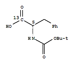 Structure of N-(TERT-BUTOXYCARBONYL)-L-PHENYLALANINE-CARBOXY-13C