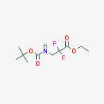 Structure of ethyl N-tert-butoxycarbonyl-3-amino-2,2-difluoropropanoate