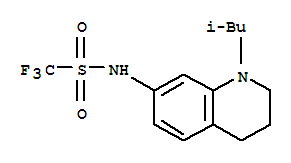 Structure of Methanesulfonamide, 1,1,1-trifluoro-N-[1,2,3,4-tetrahydro-1-(2-methylpropyl)-7-quinolinyl]-
