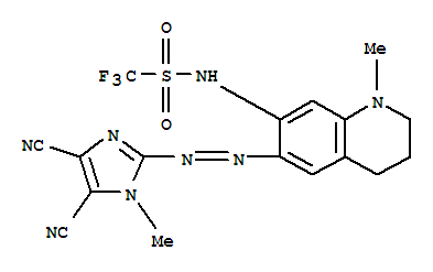 N-[6-[(4,5-dicyano-1-methylimidazol-2-yl)diazenyl]-1-methyl-3,4-dihydro-2H-quinolin-7-yl]-1,1,1-trifluoromethanesulfonamide结构式