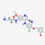 Structure of (e)-n-[4-[3-chloro-4-[(3-fluorophenyl)methoxy]anilino]-3-cyano-7-ethoxyquinolin-6-yl]-4-(dimethylamino)but-2-enamide