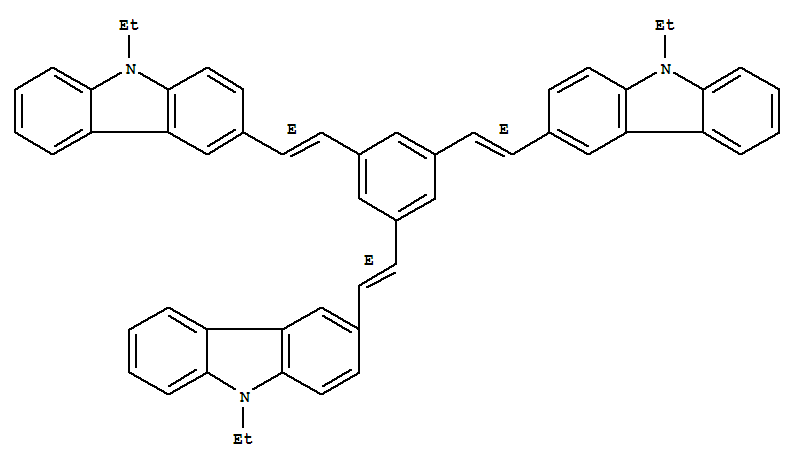 Structure of 1,3,5-TRIS(2-(9-ETHYLCABAZYL-3)ETHYLENE&
