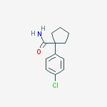 Chemical structure of 1-(4-Chlorophenyl)cyclopentanecarboxamide