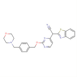 Structure of 2-Benzothiazoleacetonitrile,a-[2-[[4-(4-morpholinylmethyl)phenyl]methoxy]-4-pyrimidinyl]-